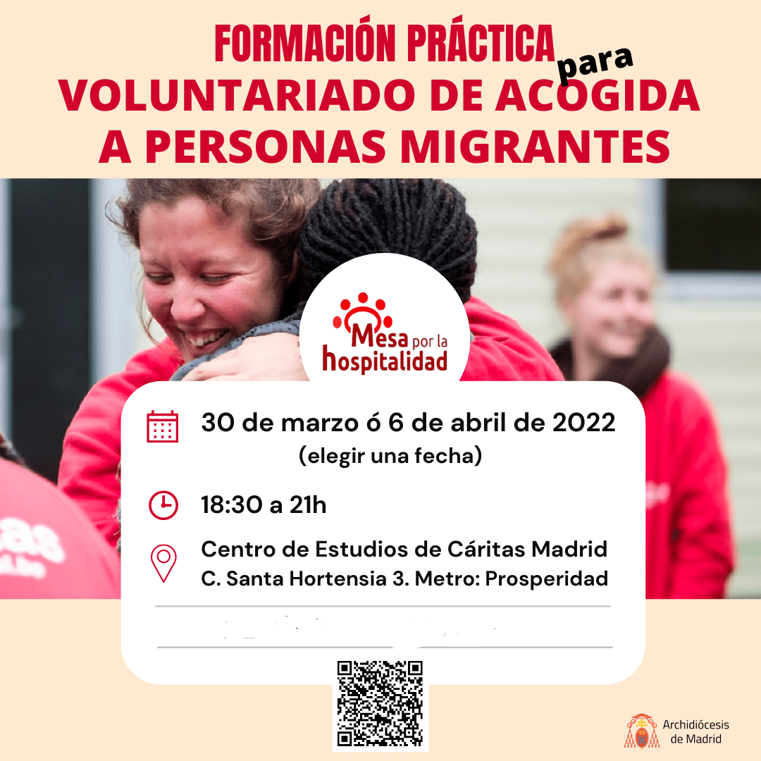 Mesa por la Hospitalidad de Madrid. Formación para voluntariado de acogida a migrantes.